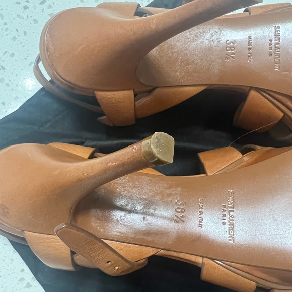 YSL Tribute Leather 105mm Platform Sandals - Picture 11 of 11